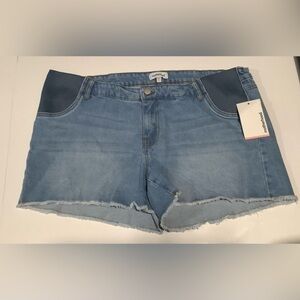Motherhood Maternity Cotton Light Blue Jean Shorts